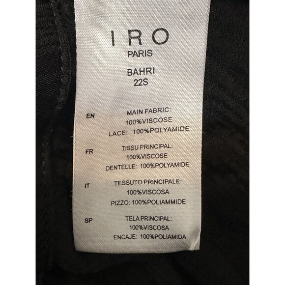 IRO Paris Size 40 US 8 Black Lace Pleated Crepe The Chine Blouse Boho Minimalist - Picture 16 of 16